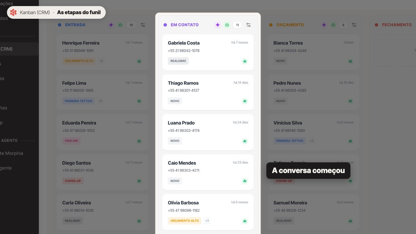 Em contato: o lead respondeu e a conversa começou.